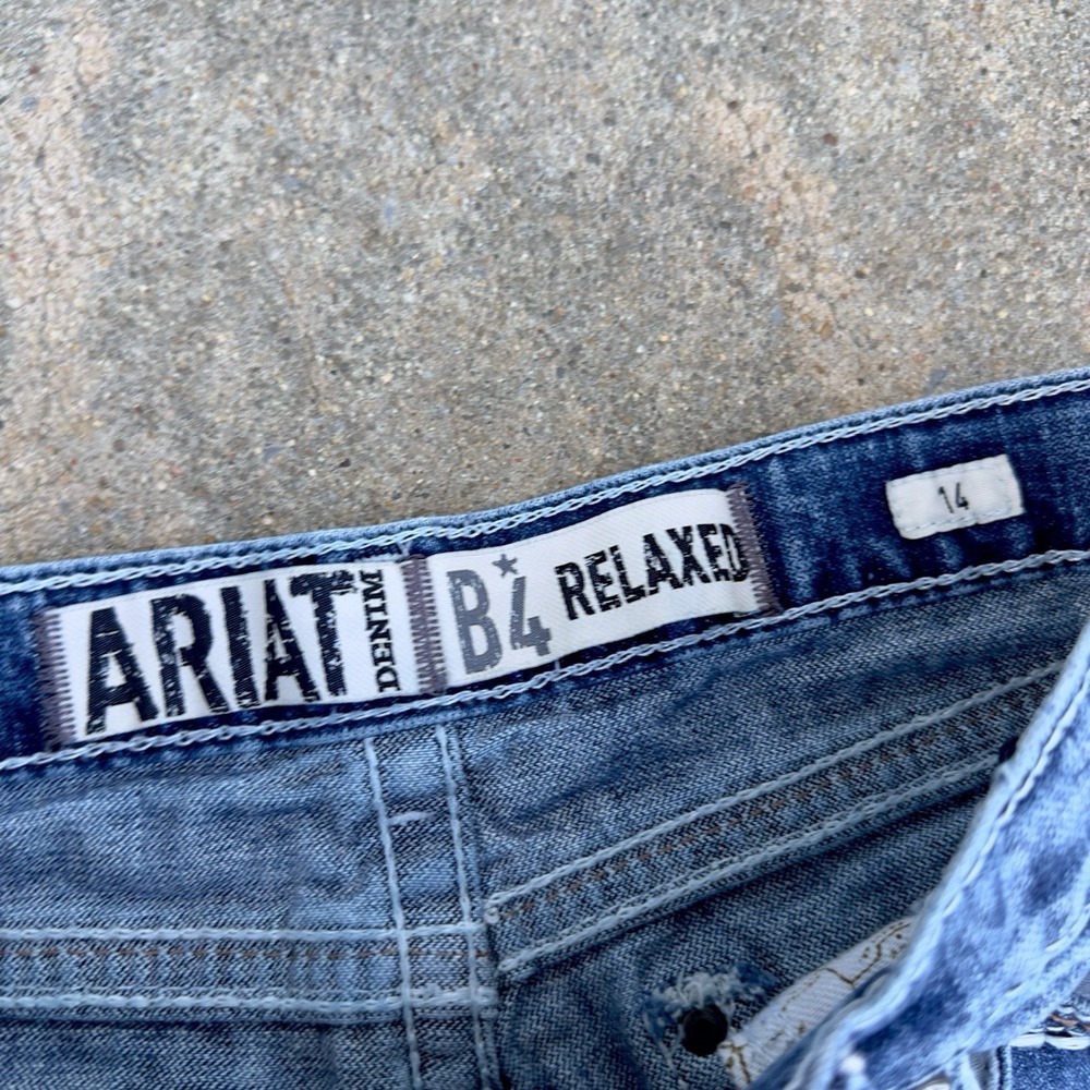 Ariat Boys Youth Size 14 (28x30) B4 Relaxed Boot Denim Jeans Durango Coltrane - Picture 7 of 14
